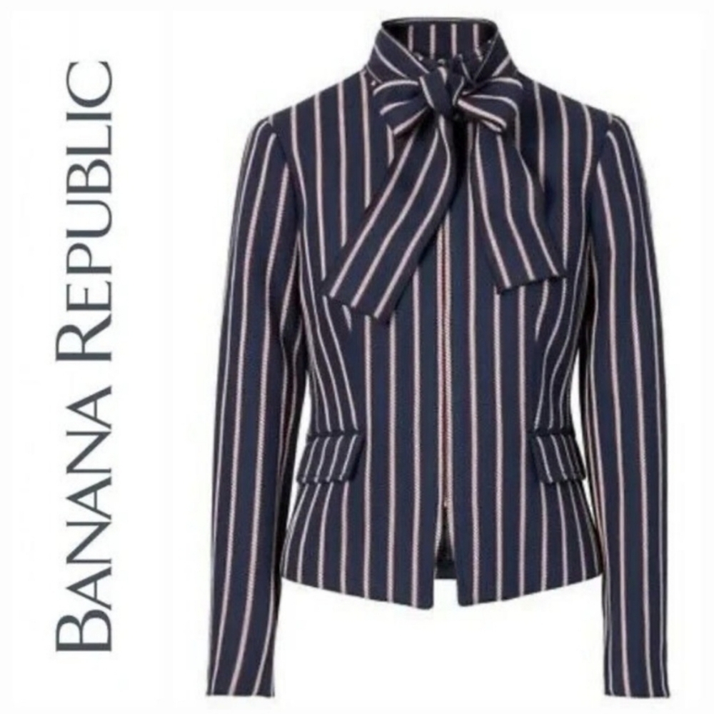 Banana Republic | Navy Striped Women's Jacket